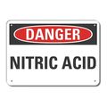 Lyle Reflective Nitric Acid Danger Sign, 10 in H, 14 in W, Horizontal Rectangle, LCU4-0342-RA_14X10 LCU4-0342-RA_14X10