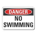 Lyle Plastic No Swimming Danger Sign, 10 in Height, 14 in Width, Plastic, Horizontal Rectangle, English LCU4-0343-NP_14X10
