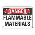 Lyle Plastic Flammable Material Danger Sign, 10 in H, 14 in W, Horizontal Rectangle, LCU4-0413-NP_14X10 LCU4-0413-NP_14X10