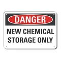 Lyle Aluminum Chemical Storage Danger Sign, 10 in Height, 14 in Width, Aluminum, Horizontal Rectangle LCU4-0490-NA_14X10