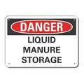 Lyle Plastic Liquid Manure Danger Sign, 7 in Height, 10 in Width, Plastic, Vertical Rectangle, English LCU4-0452-NP_10X7