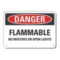 Lyle Aluminum Flammable Material Danger Sign, 10 in H, 14 in W, Horizontal Rectangle, LCU4-0544-NA_14X10 LCU4-0544-NA_14X10