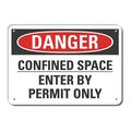 Lyle Decal, Danger Confined Space, 10x7", LCU4-0538-NP_10X7 LCU4-0538-NP_10X7