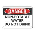Lyle Alum Danger Non-Potable Water, 10"x7", LCU4-0513-NA_10X7 LCU4-0513-NA_10X7