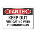 Lyle Plastic Poisonous Gas Danger Sign, 7 in H, 10 in W, Plastic, Vertical Rectangle, LCU4-0564-NP_10X7 LCU4-0564-NP_10X7