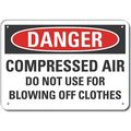 Lyle Aluminum Compressed Air Danger Sign, 10 in H, 14 in W, Horizontal Rectangle, LCU4-0637-NA_14X10 LCU4-0637-NA_14X10