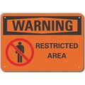 Lyle Aluminum Restricted Area Warning Sign, 10 in Height, 14 in Width, Aluminum, Horizontal Rectangle LCU6-0043-NA_14X10