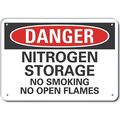 Lyle Aluminum Nitrogen Danger Sign, 7 in Height, 10 in Width, Aluminum, Vertical Rectangle, English LCU4-0600-NA_10X7