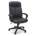Ofm Black Task Chair, 25 1/2" W 28-3/4" L 47-3/4" H, Padded Fixed, Leather Seat, Essentials Series ESS-103-BLK