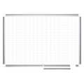 Mastervision 12"x12" Magnetic Planning Dry Erase Board, Aluminum Frame CR0894830