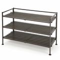 Seville Classics Slat Utility Shoe Rack, 3-Tier, Resin, Esp SHE15893