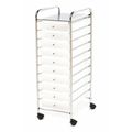 Seville Classics Organizer Cart, 10-Drawer, Frosted White SHE16218WB