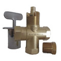 Quarter Ball Universal log lighter valve, polished brass escutcheon, w/key & plug QB-LLPB