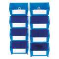 Triton Products Not Specified Hang & Stack Storage Bin w/ Kit, Polypropylene, Blue 028-B