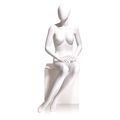 Econoco Mondo Mannequins Eve White Oval Head Female Mannequin, Pose 6 W/ base EVE-6H-OV
