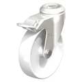 Blickle SS, Kingpin Swivel Caster, Wht Nyln, 5", Brk LKRXA-PO 126G-FI