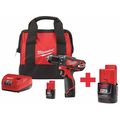 Milwaukee Tool 3/8 in, 12.0 Cordless Drill, Battery Included 2407-22, 48-11-2420