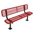 Ultrasite Surface Mount Park Bench W/ Back, Red 940SM-V6-RED