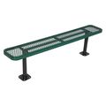 Ultrasite Surface Mount Park Bench, No Back, Green 942SM-V6-GREEN