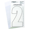 Hardline Products Number 2 Decal, 3" White Vinyl, PK10 3SCWP2
