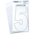 Hardline Products Number 5 Decal, 3" White Vinyl, PK10 3SCWP5