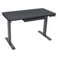 Motionwise Standing Desk, 24”x48", Adjust Height 28" to 48", Blk Top, Lt Gray Frame SDG48B