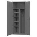 Durham Mfg Janitorial Cabinet, 2 doors, 4 shelves, hangar bar 3500-HDL-95