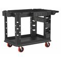 Suncast Commercial Heavy Duty Utility Cart, Plastic, 2 Shelves, 500 lb PUCHD2645