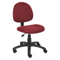 Boss BurgundyPosture Deluxe Office Task Chair, 25 inW25"L40"H, Armless, PolyesterSeat, B315Series B315-BY