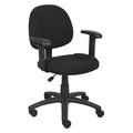Boss BlackPosture Deluxe Office Task Chair, 25"L40"H, Adjustable, TweedSeat, B316Series B316-BK