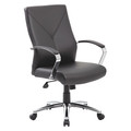 Boss Leather Executive Chair, Fixed, Black B10101-BK