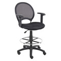 Boss Mesh Drafting Stool W/ Adjustable Arms B16216