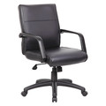 Boss Leather Executive Chair, Fixed, Black B686