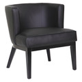 Boss Black Chair, 25 1/2 in W 29" L 28" H, Fixed, Vinyl Seat, Ava Accent Series B529BK-BK