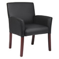 Boss Black Guest Chair, 26 1/2 in W 26-1/2" L 35-1/2" H, Fixed, Vinyl Seat B619