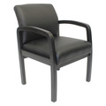 Boss Black Guest Chair, 23 in W 27" L 34" H, Fixed, Vinyl Seat B9580BK-BK