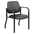 Boss Black Guest Chair, 22" W 22" L 32-1/2" H, Fixed, Vinyl Seat B9591AM-BK