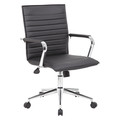 Boss BlackTask Chair, 26"L38-1/2"H, Fixed, VinylSeat, B9533CSeries B9533C-BK