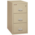 Fireking 17-3/4" W 3 Drawer File Cabinet, Parchment, Letter 3-1831-CPA