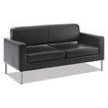 Hon Corral Reception Seating Sofa, 67 x 28 x 30.5, Black SofThread Leather HVL888.SB11