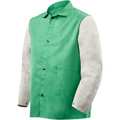 Steiner Flame Resistant Jacket w/Leather Sleeves, Green/Gray, S 1230-S