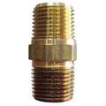 Zoro Select Brass Hex Nipple, MNPT, 3/8" Pipe Size 10 PK 6AZD2