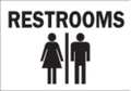 Brady Restroom Sign, 10X14", BK/WHT, Restrooms, 43494 43494