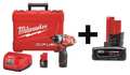 Milwaukee Tool Cordless Screwdriver Kit, 1/4in. Hex 2402-22, 48-11-2440