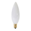 Satco 25 W BA9 1/2 Incandescent - Gloss White - 2500 Hours - 163L - Candelabra Base - 130V A3688