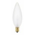 Satco 25 W BA9 1/2 Incandescent - Frost - 2500 Hours - 193L - Candelabra Base - 130V A3685