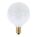 Satco 25 W G16 1/2 Incandescent - Gloss White - 1500 Hours - 175L - Candelabra Base - 120V S3260