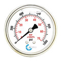 Carbousa Liquid Filled Pressure Gauge, 2 1/2", 1000 psi L25-SSB-1.0K