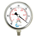 Carbousa Liquid Filled Pressure Gauge, 4", 30Hg / Vacuum L40-SSL-V00