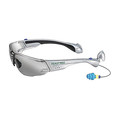 Readymax SoundShield Construction Safety Glasses w/ 25NRR Earplugs Silver Frame Gry Lens GLCNS-GR